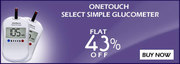 Flat 43% Off on OneTouch SelectSimple Glucometer at Healthgenie